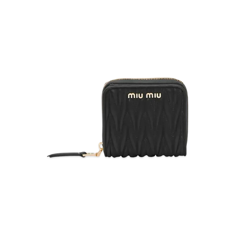 MIU MIU Materasse Leather Wallet "Black"