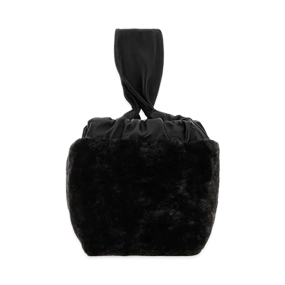 Jil Sander Women's Shearling Clutch "Black"