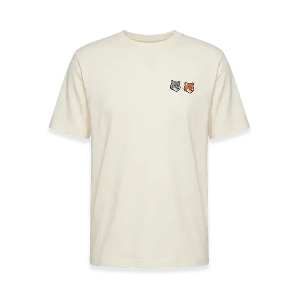 Maison Kitsune Double Bold Fox Head Comfort Crewneck Short Sleeve T-Shirt Double Bold Fox "Ivory"