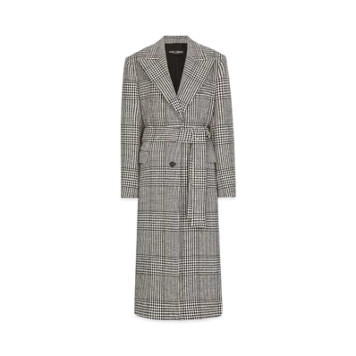 DOLCE&GABBANA Single-Breasted Houndstooth Check Coat With Belt "Multicolor"