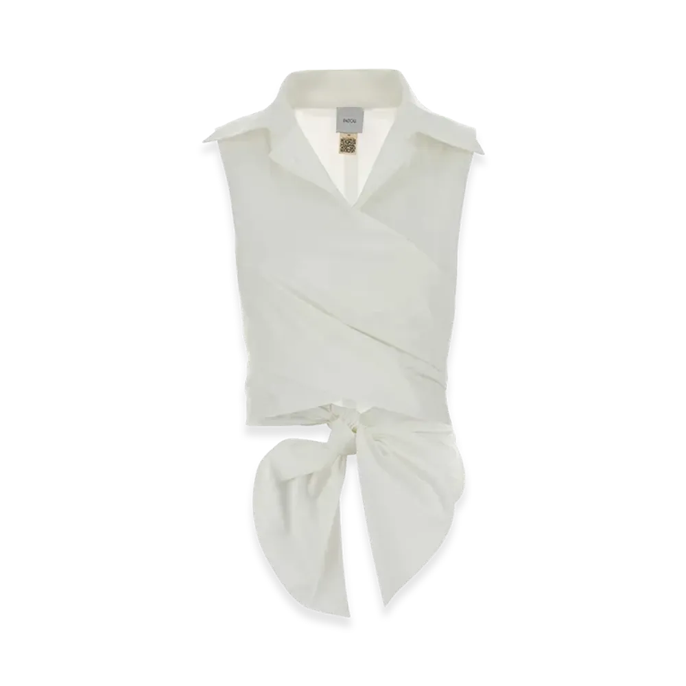 PATOU Women's Sleeveless Draped Top "White"