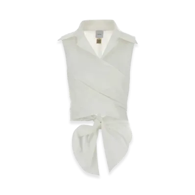 PATOU Women's Sleeveless Draped Top "White"
