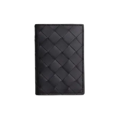 Bottega Veneta Flap Card Holder "Black Grass"