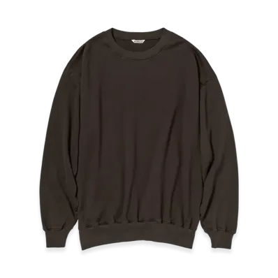 AURALEE Super High Gauge Sweat P/O "Dark Brown"