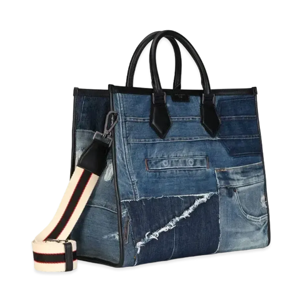 Dolce&Gabbana EDGe Shopping Bag Denim Patchwork "Blue"