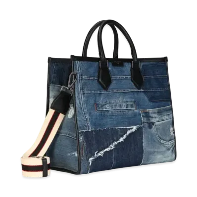 Dolce&Gabbana EDGe Shopping Bag Denim Patchwork "Blue"