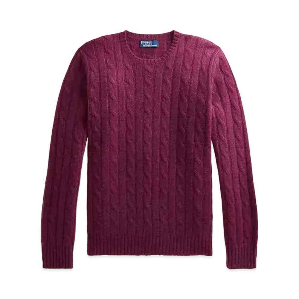 Polo Ralph Lauren Cable Knit Cashmere Sweater "Purple"