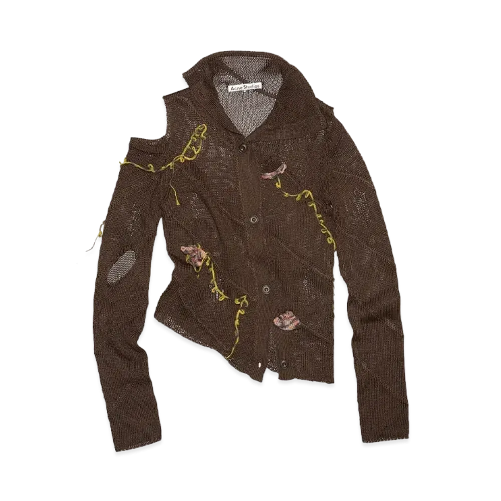 Acne Studios Crochet Flower Cardigan "Chocolate Brown"