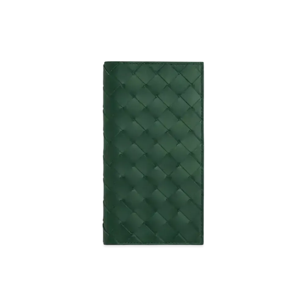 Bottega Veneta Intrecciato Calfskin Bi-fold Long Wallet "Rain Tree/Sage"