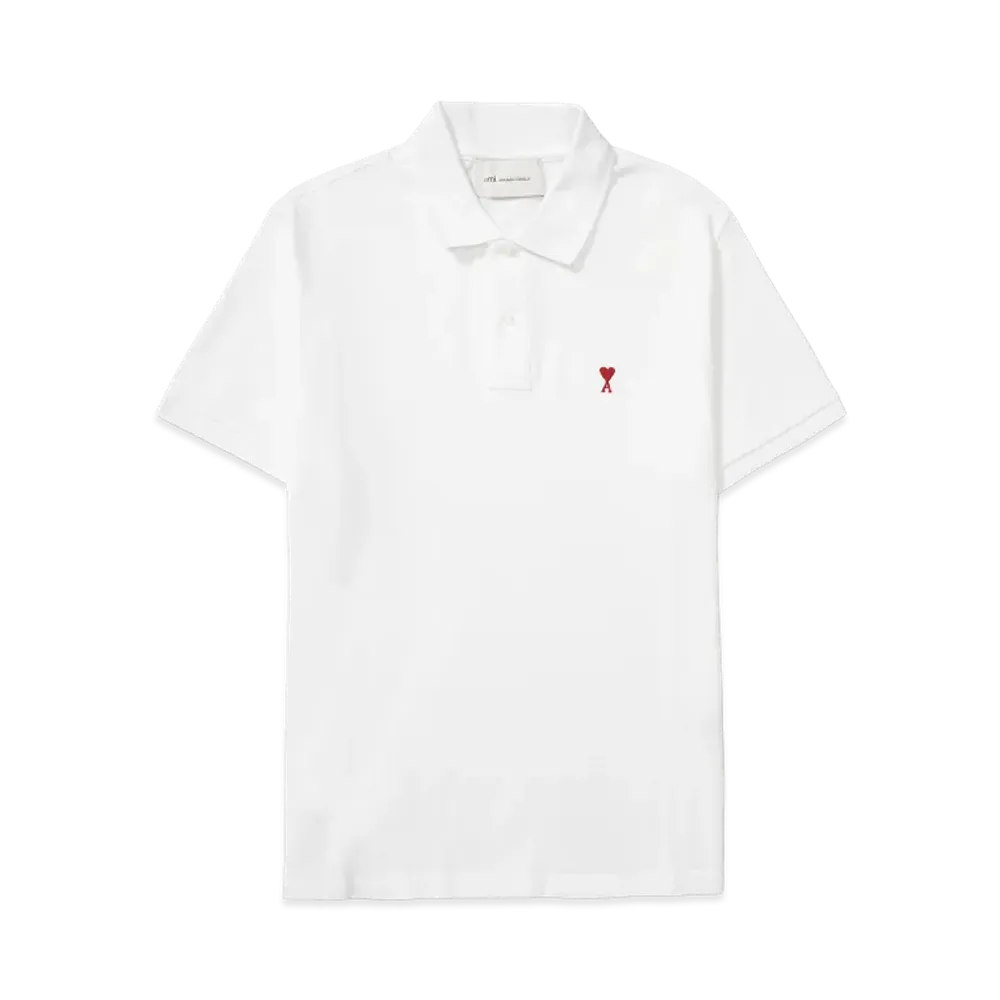 AMI PARIS De Coeur Polo Shirt "White"