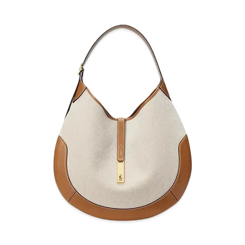 Polo Ralph Lauren Polo ID Canvas Large Shoulder Bag "Natural"