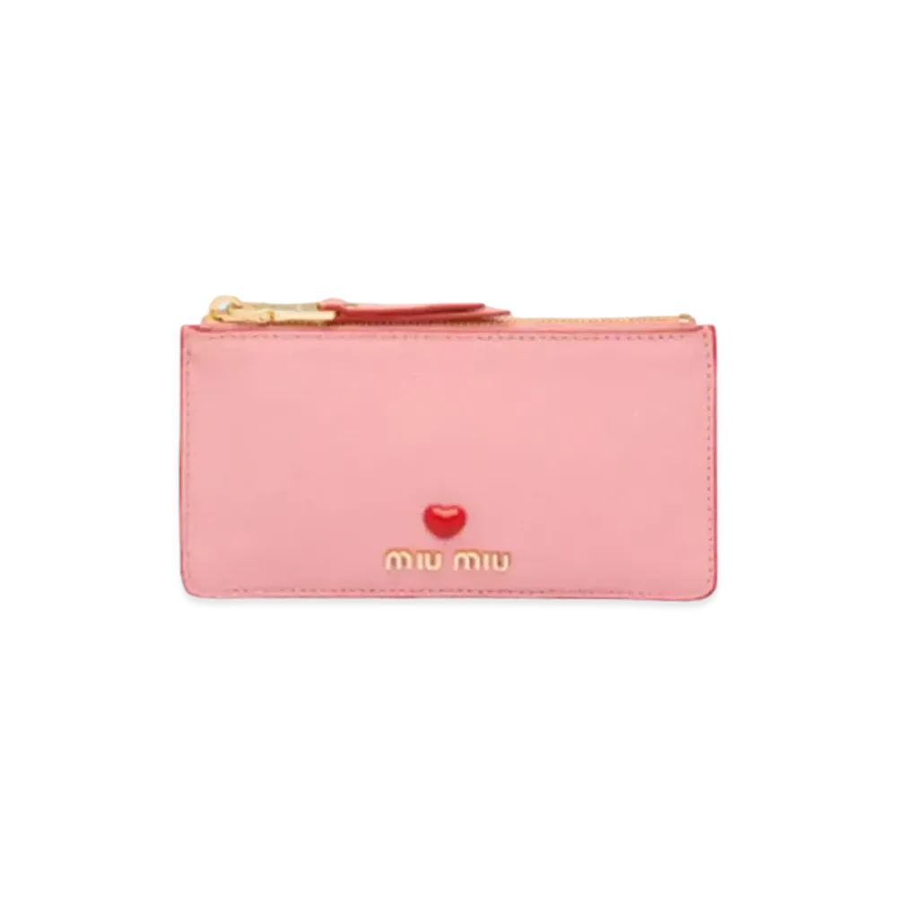 MIU MIU Madras Love Card Case "Pink"