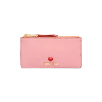 MIU MIU Madras Love Card Case "Pink"