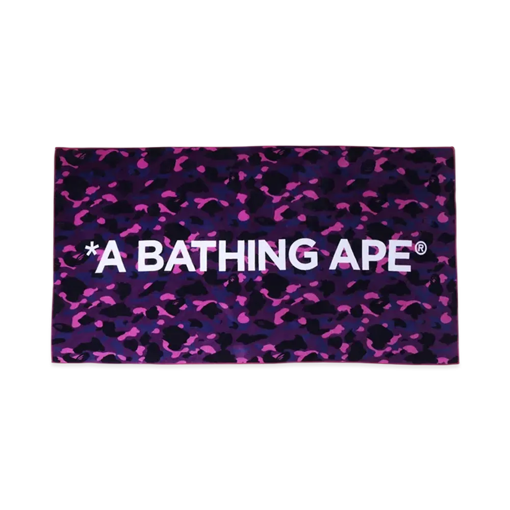 A BATHING APE Color Camo Beach Towel "Purple"