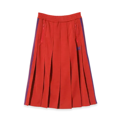 NEEDLES Pleated Track Skirt - Poly Smooth "Red"