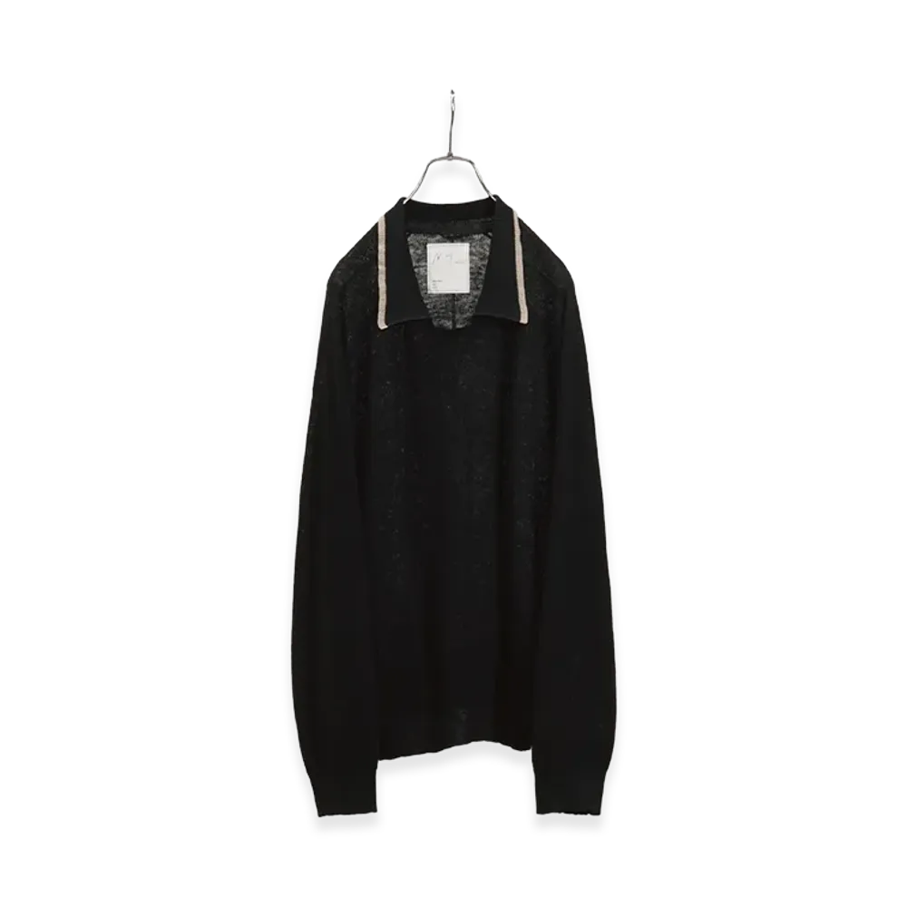 ANCELLM Contrast Collar Knit "Black"