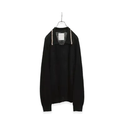 ANCELLM Contrast Collar Knit "Black"