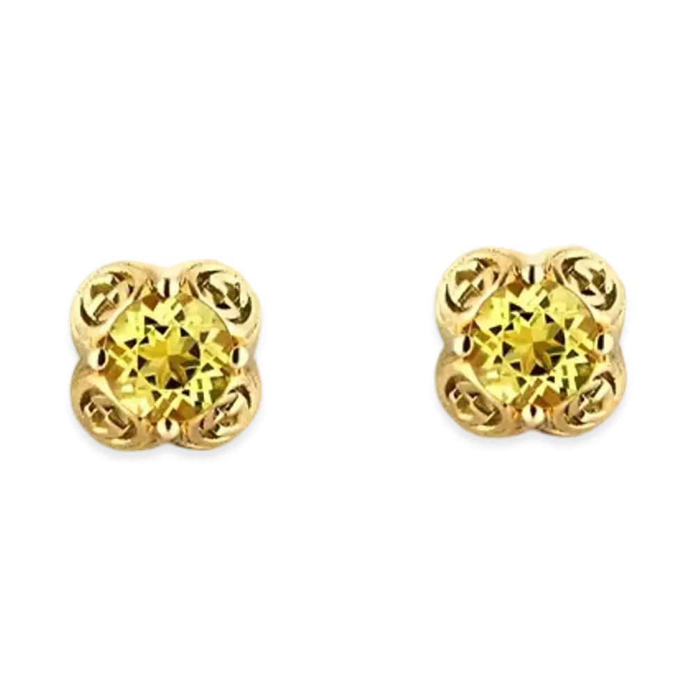 GUCCI Interlocking G Earrings With Beryl "Yellow"
