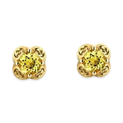 GUCCI Interlocking G Earrings With Beryl "Yellow"