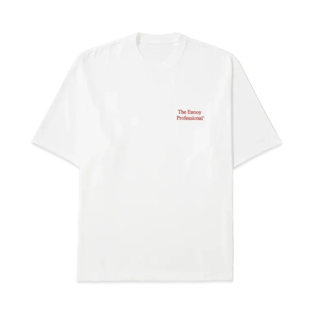 ENNOY Professional Logo T-Shirt "White x Red" (24SS) SS24BRENCT04NTL