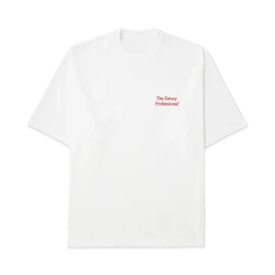 ENNOY Professional Logo T-Shirt "White x Red" (24SS) SS24BRENCT04NTL