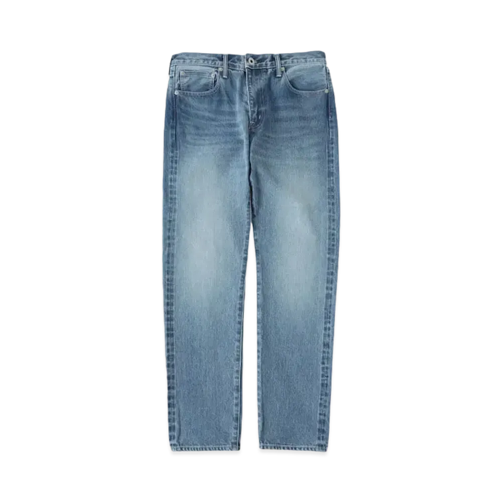Ron Herman x UNION LAUNCH Tapered Fit Washed Organic Cotton Denim Pants "Fade Blue"