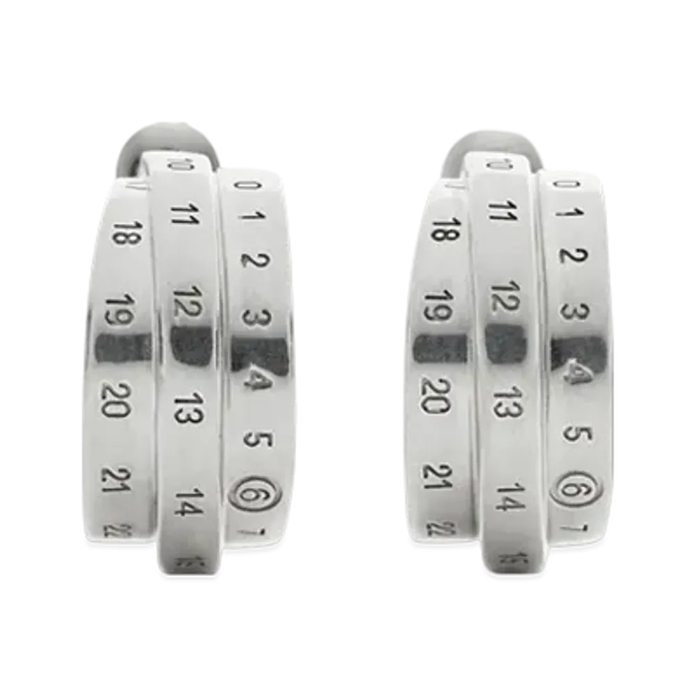 MM6 Maison Margiela Numbering Cuff Earrings "Silver"