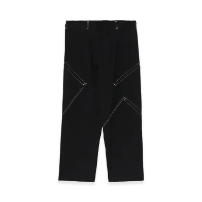 WILDSIDE YOHJI YAMAMOTO Ta/Pe Crepe De Chine Zipper Pants "Black"