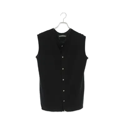 Chrome Hearts CH Plus Patch Cashmere Cross Ball Button Knit Vest "Black"
