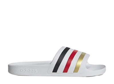 adidas Adilette Aqua Slides "Cloud White/Core Black/Gold Metallic"