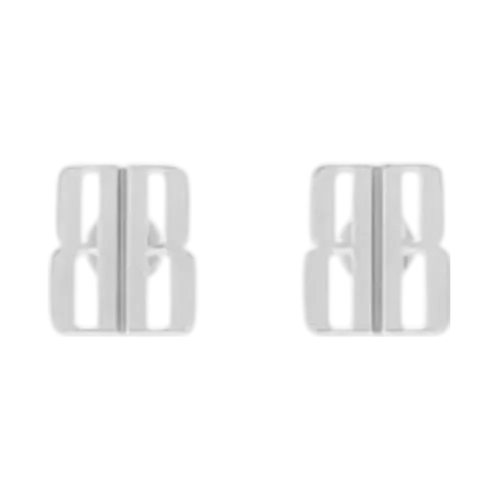 BALENCIAGA Nano XS Stud Earrings "Silver"