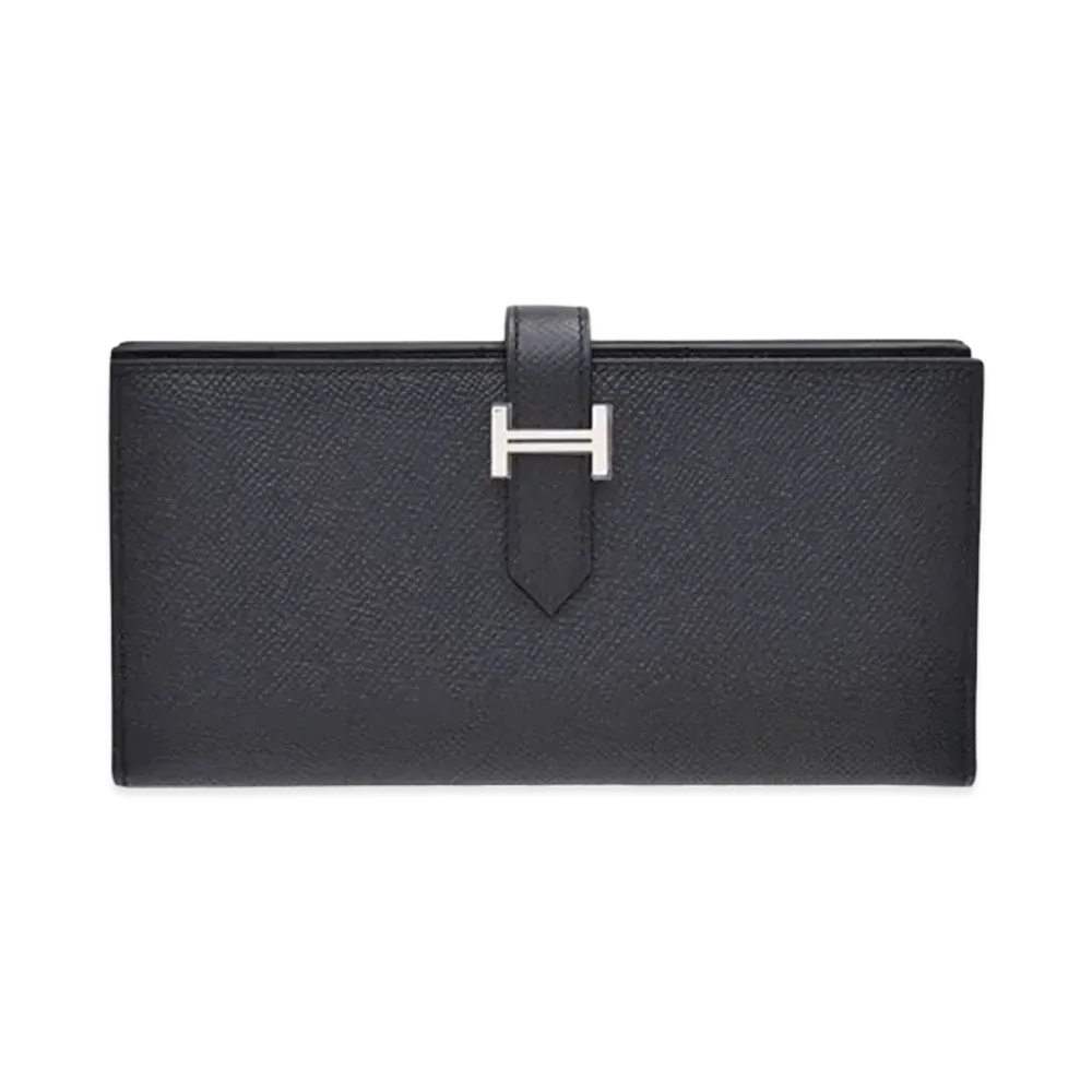 Hermes Bearn Soufflet Veau Epsom "Blue Indigo/Silver"