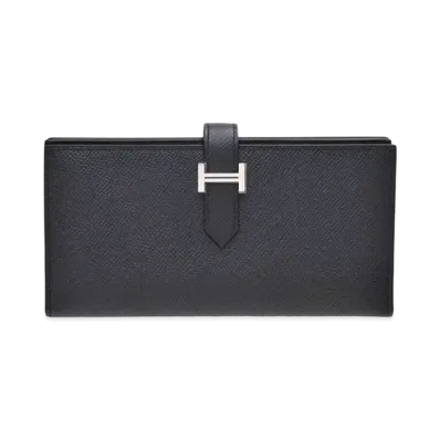Hermes Bearn Soufflet Veau Epsom "Blue Indigo/Silver"