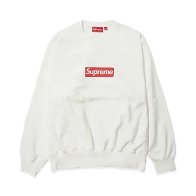 Supreme Washed Box Logo Crewneck "White"
