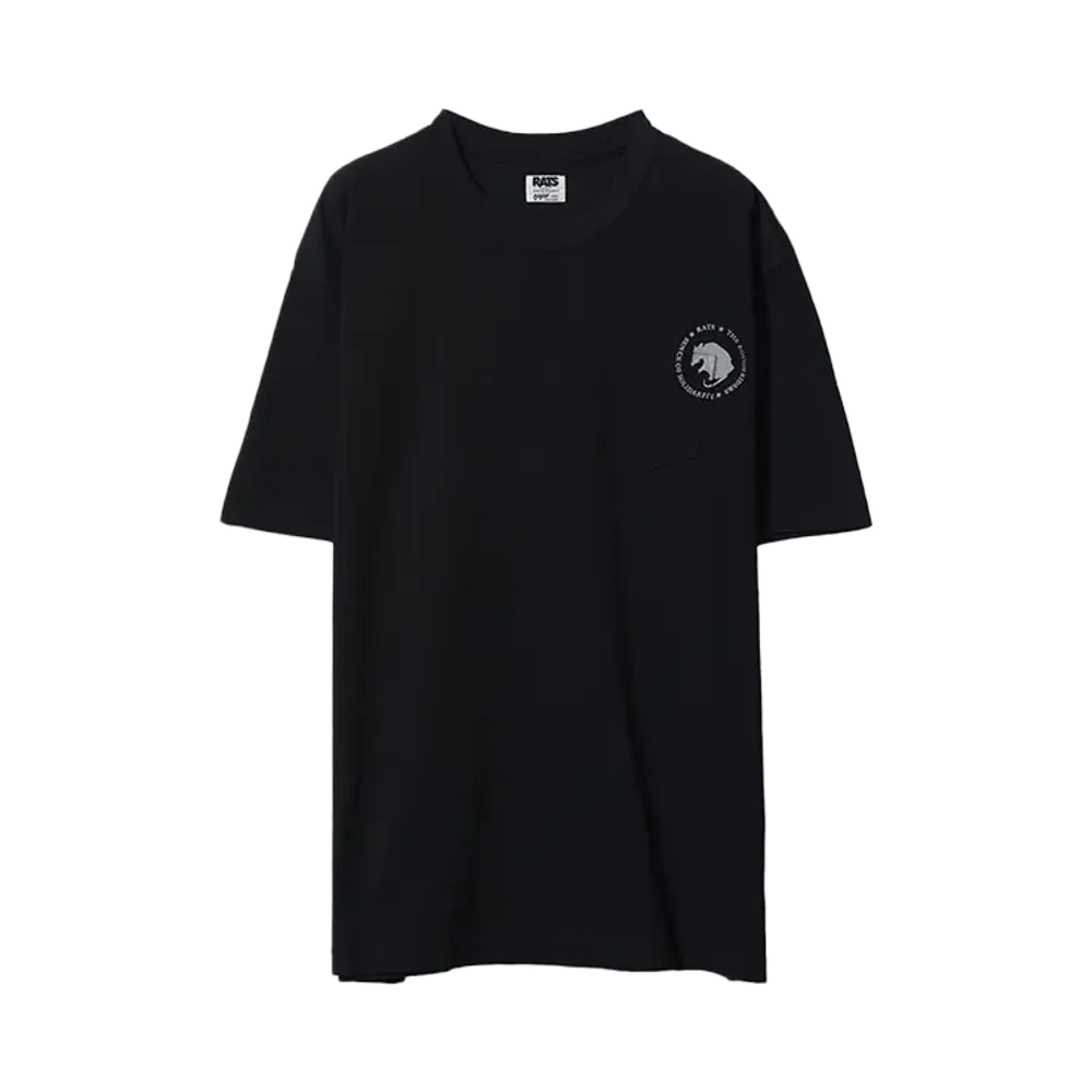 RATS CIRCLE POCKET TEE BACK PRINT "BLACK"