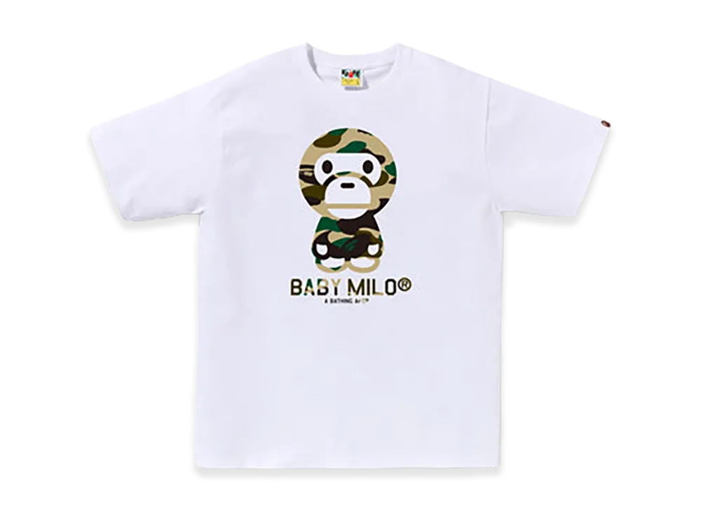 A BATHING APE 1ST Camo Baby Milo Tee "White/Yellow"