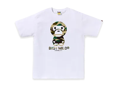 A BATHING APE 1ST Camo Baby Milo Tee "White/Yellow"
