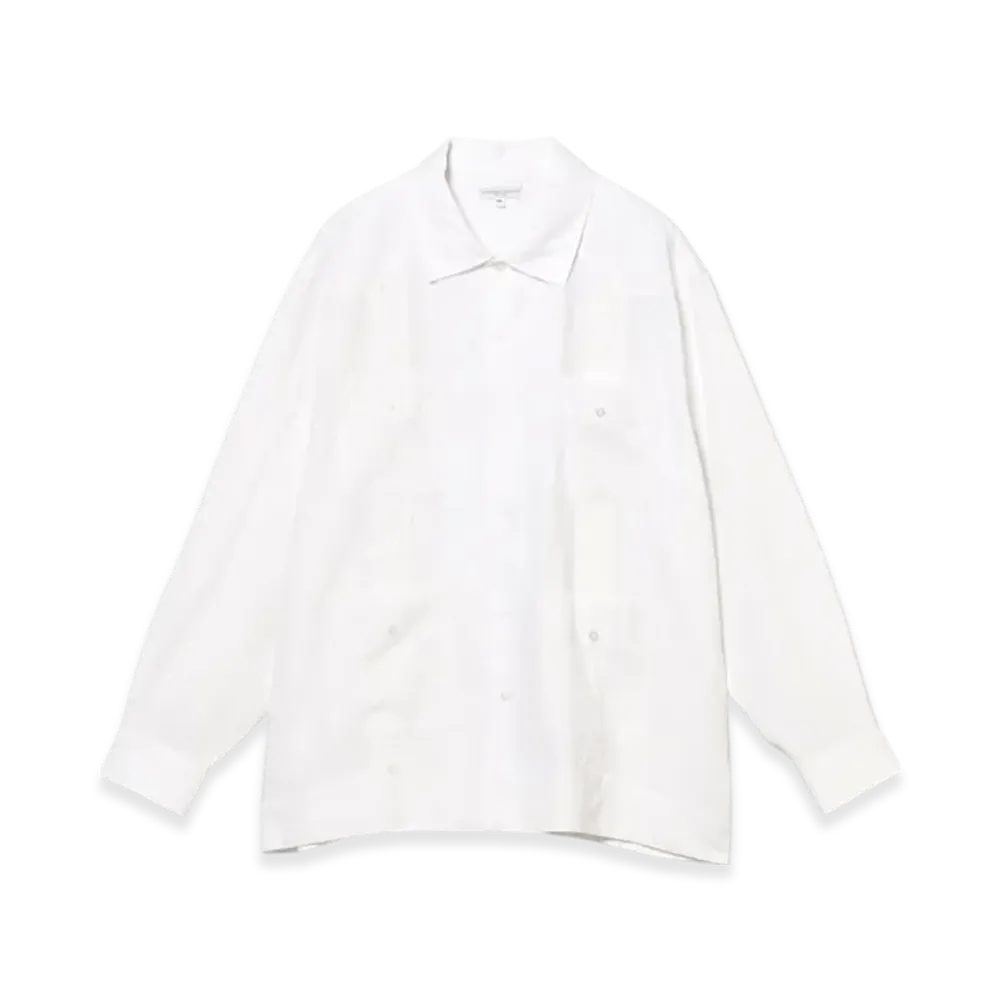 ENGINEERED GARMENTS Guayabera Shirt - Handkerchief Linen "White"