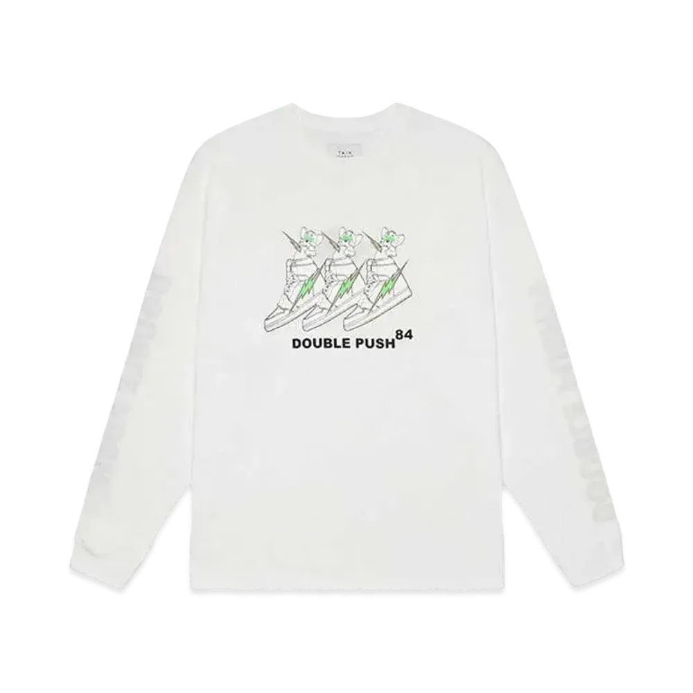 SNKRDUNK x TAIN DOUBLE PUSH Reversible LONG SLEEVE T-shirt "White"