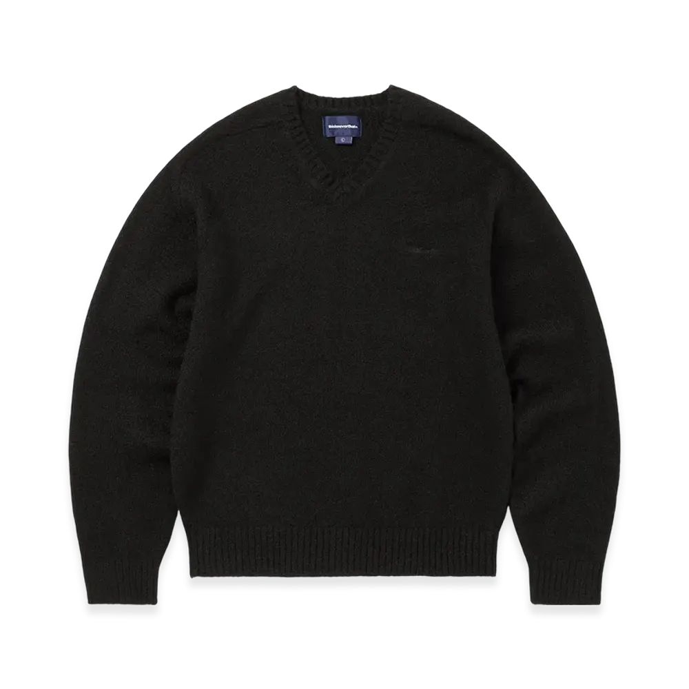 thisisneverthat Brushed V Neck Knit Sweater "Black"
