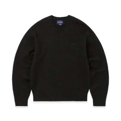 thisisneverthat Brushed V Neck Knit Sweater "Black"