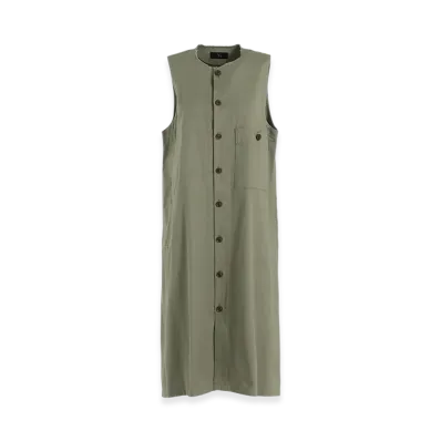 Y's Born Product Cotton Twill Long Dress "Khaki"