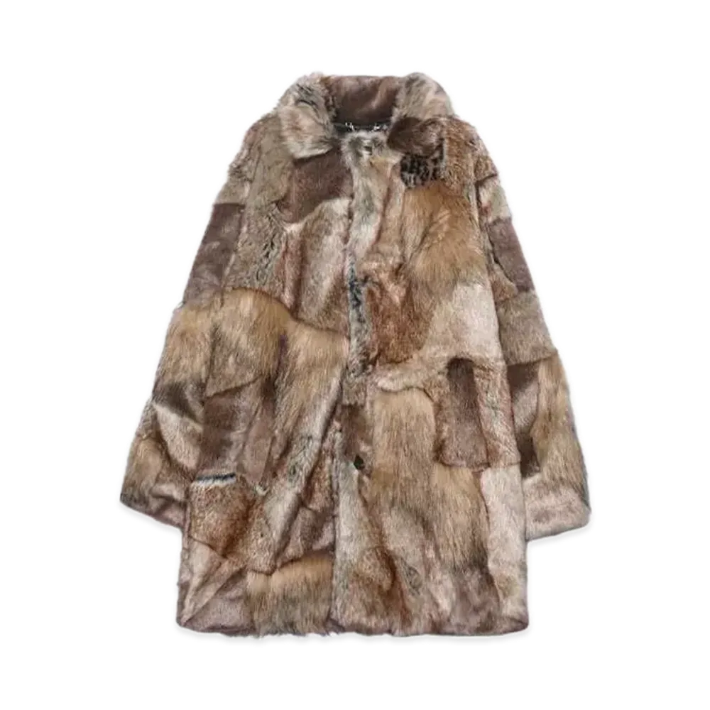 Supreme x MM6 Maison Margiela Patchwork Faux Fur Coat "Brown"