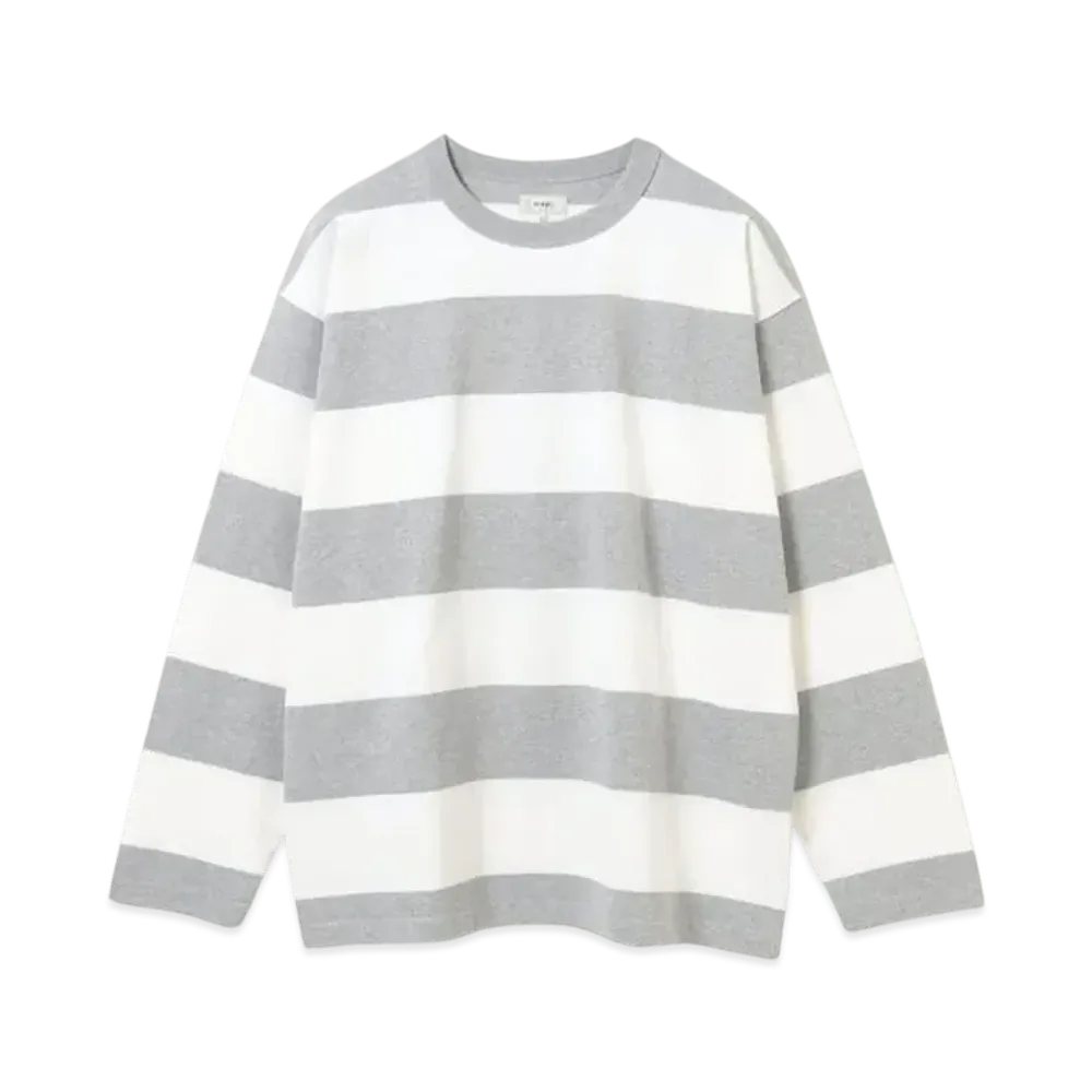 BEAMS 3.5 Inch Border Tee "TopGray/White"