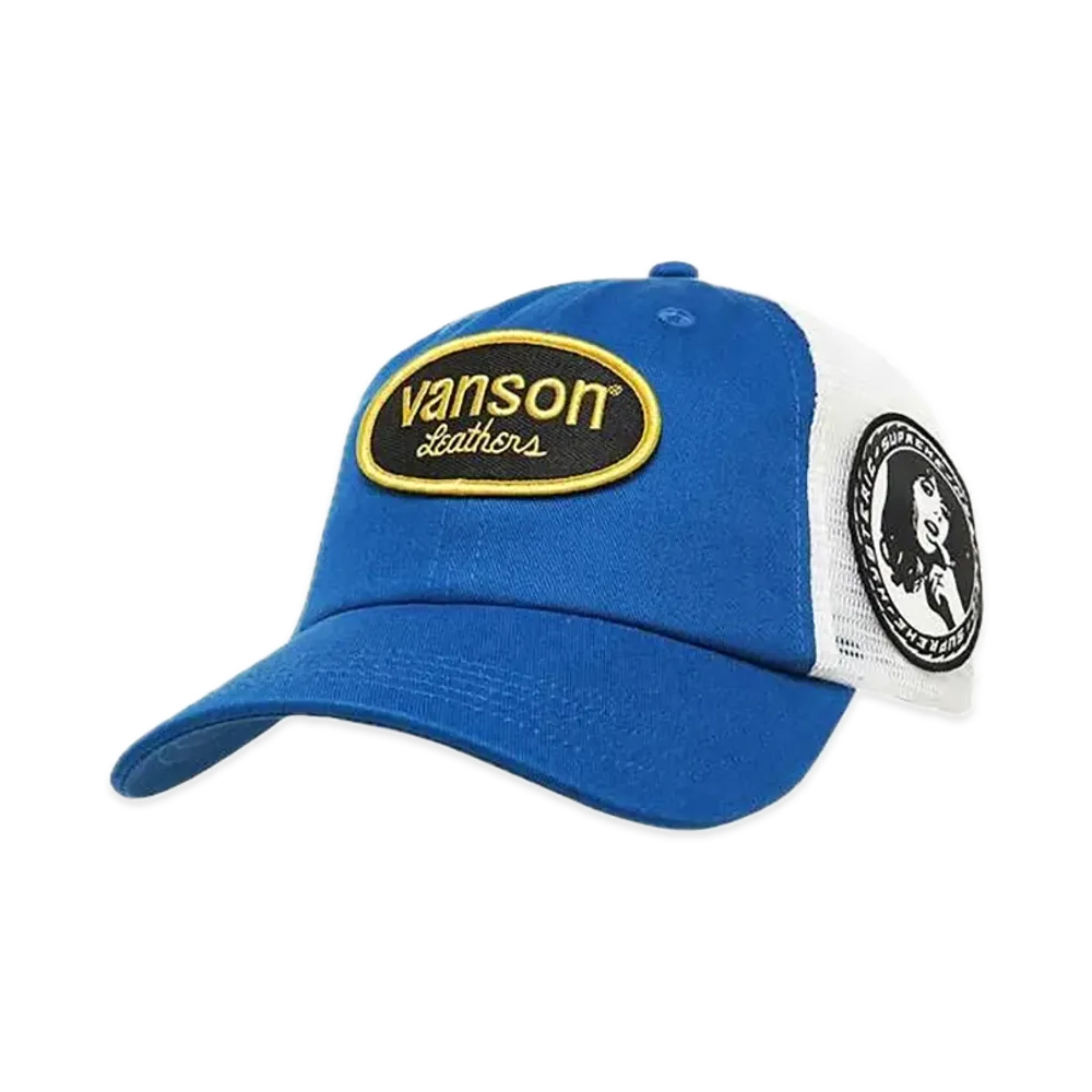 Supreme x HYSTERIC GLAMOUR Vanson Leather Mesh Back 6-Panel "Blue"