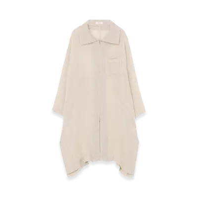 Y's Leno Cloth Stand Collar Dress "Off White"