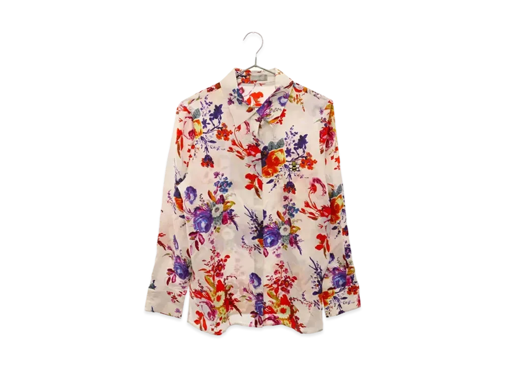Dior x KAWS Men's Bee Embroidered Allover Silk Shirt "White"