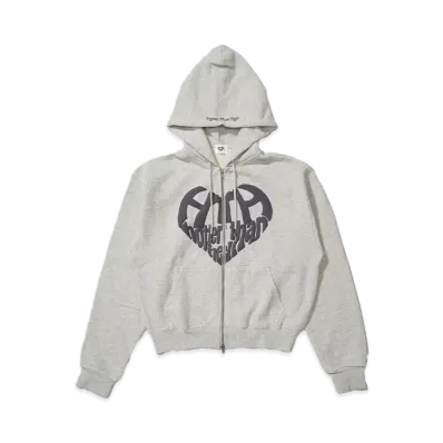 HTH heart logo zip hoodie "ASH"