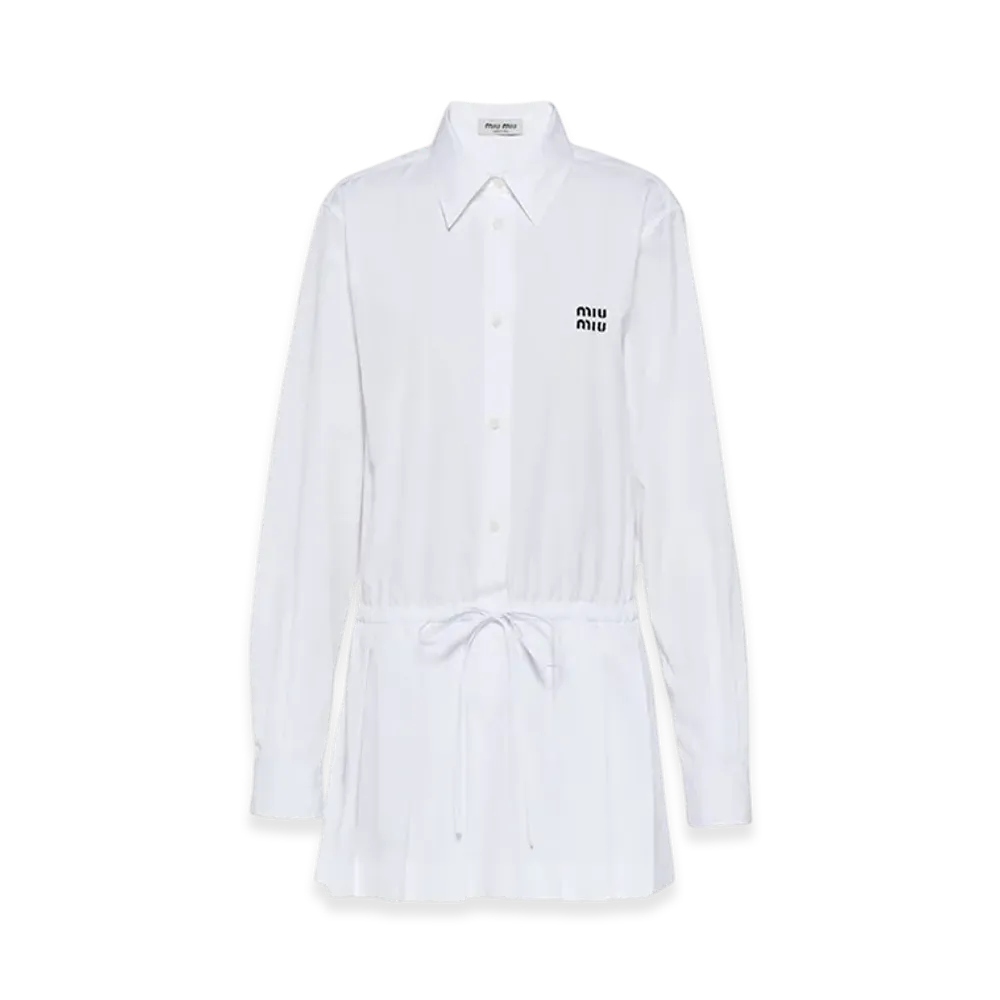 MIU MIU Women's Poplin Mini Dress "White"