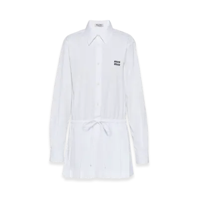 MIU MIU Women's Poplin Mini Dress "White"